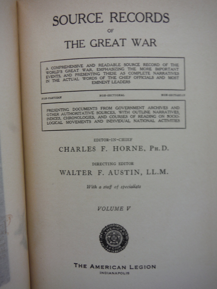 Image 1 of Source Records of the Great War Vol. V