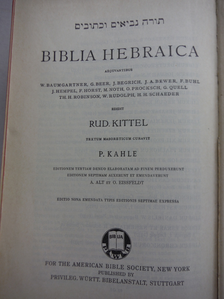 Image 2 of Biblia Hebraica Adjuvantibus