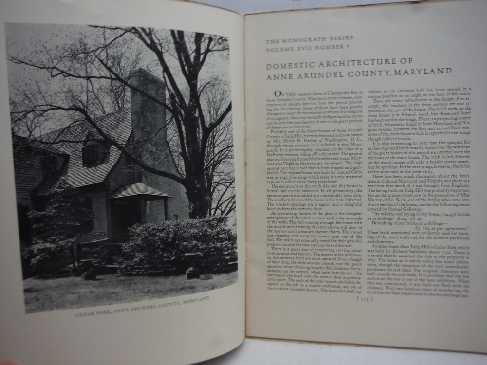 Image 1 of Domestic architecture of Anne Arundel County, Maryland (Monograph series recordi