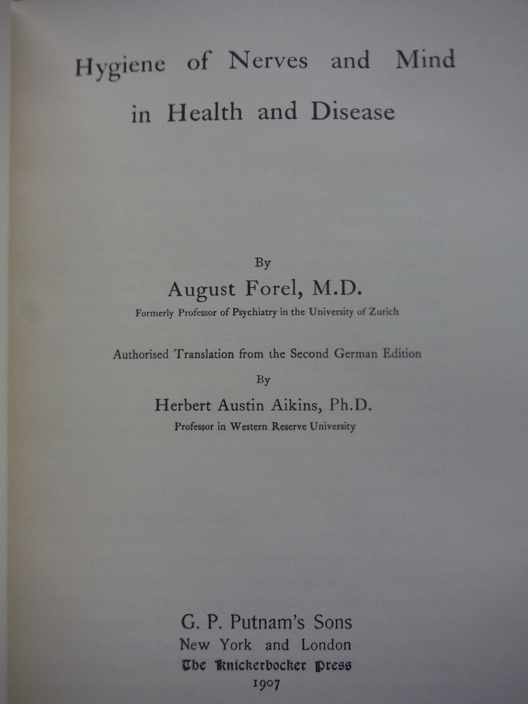 Image 1 of THE HYGIENE OF NERVES AND MIND IN HEALTH AND DISEASE Gryphon Editions
