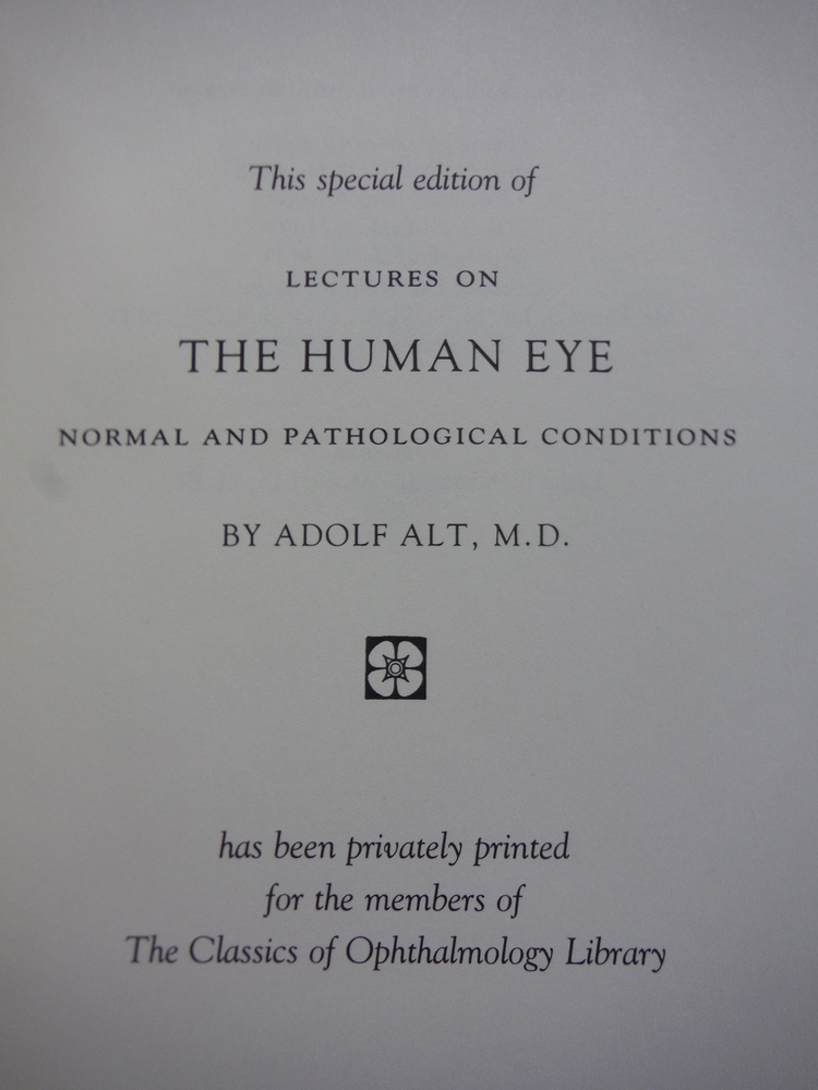Image 1 of Lectures on the Human Eye Normal and Pathological Conditions