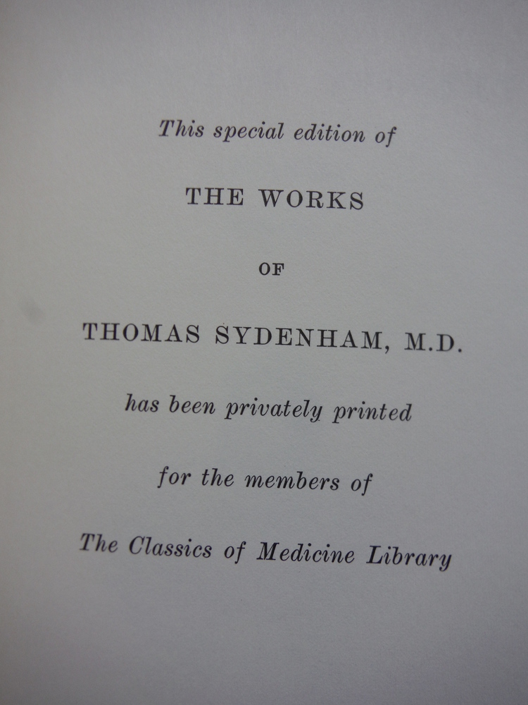 Image 2 of The Works of Thomas Sydenham, M.D.
