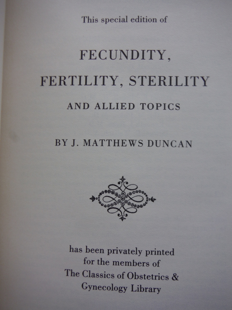 Image 1 of Fecundity, Fertility, Sterility and Allied Topics