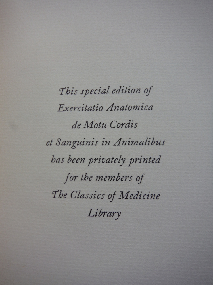 Image 1 of Exercitatio Anatomica de Motu Cordis et Sanguinis in Animalibus: Being a Facsimi