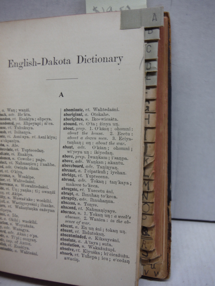 Image 2 of An English-Dakota Dictionary (Wasicun ka Dakota Ieska Wowapi)