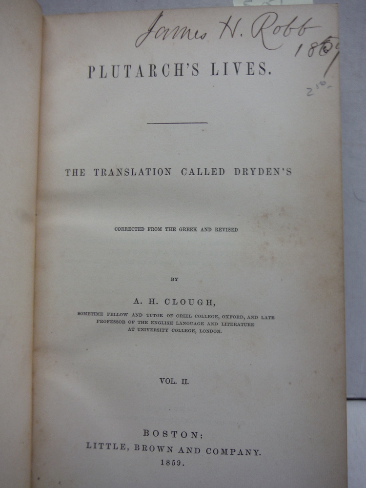 Image 1 of Plutarch's Lives The Translation Called Dryden's (Vol.II, IV, V)