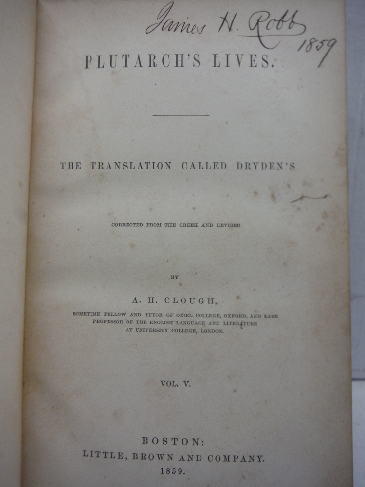 Image 3 of Plutarch's Lives The Translation Called Dryden's (Vol.II, IV, V)