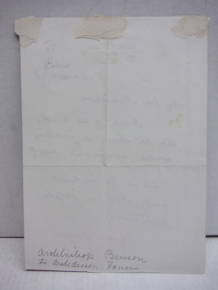 Image 1 of EDWARD WHITE BENSON Archbishop of Canterbury - Signed letter 1892