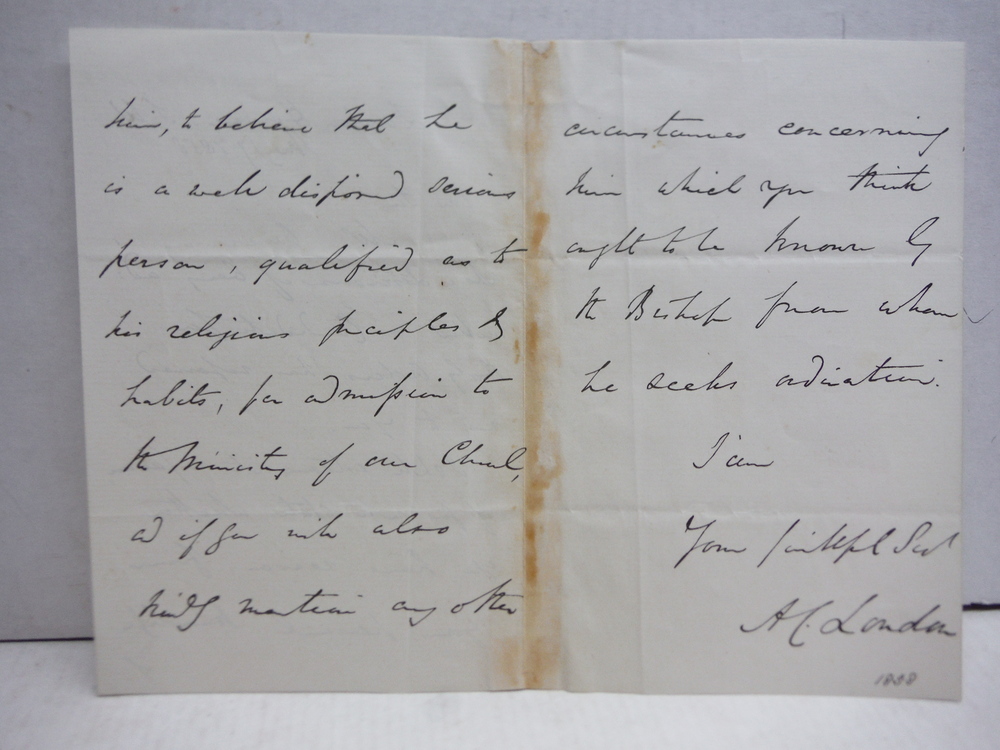 ARCHIBALD CAMPBELL TAIT, Archbishop of Canterbury -  Signed letter 1858