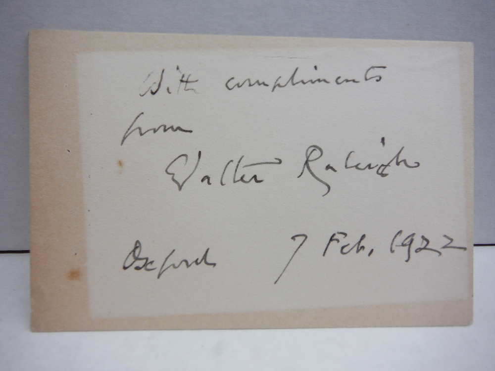 Image 0 of SIR WALTER RALEIGH - autographed card (1922)