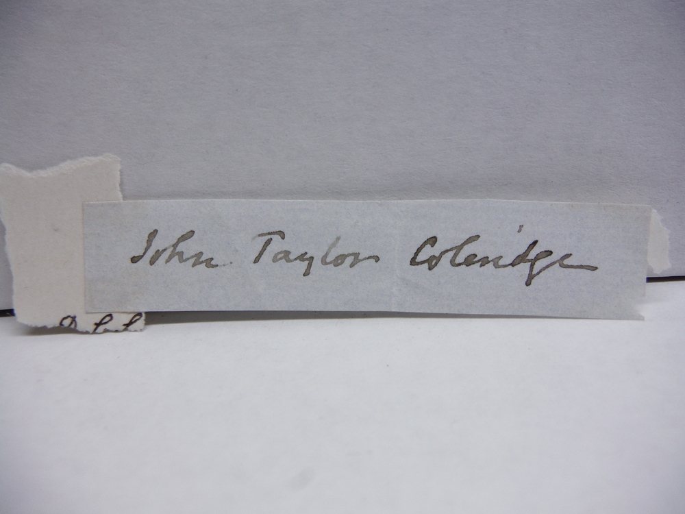 Image 0 of SIR JOHN TAYLOR COLERIDGE (1790-1876) - Autograph