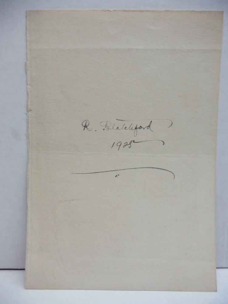 Image 0 of ROBERT PEEL GLANVILLE BLATCHFORD -  Signature (1925)