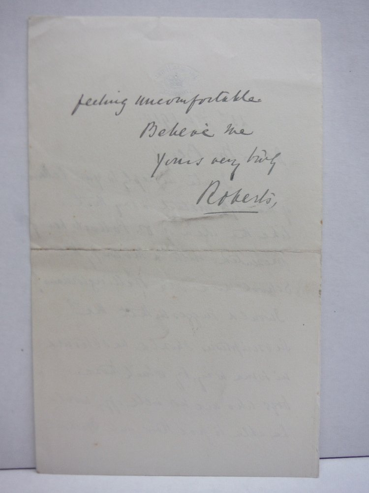 Image 1 of 1910 ORIGINAL SIGNED HANDWRITTEN LETTER OF FIELD MARSHAL FREDERICK ROBERTS, FIRS