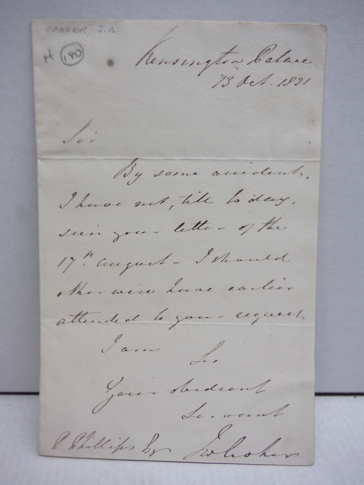 Image 1 of 1821 JOHN WATSON CROKER HANDWRITTEN SIGNED LETTER