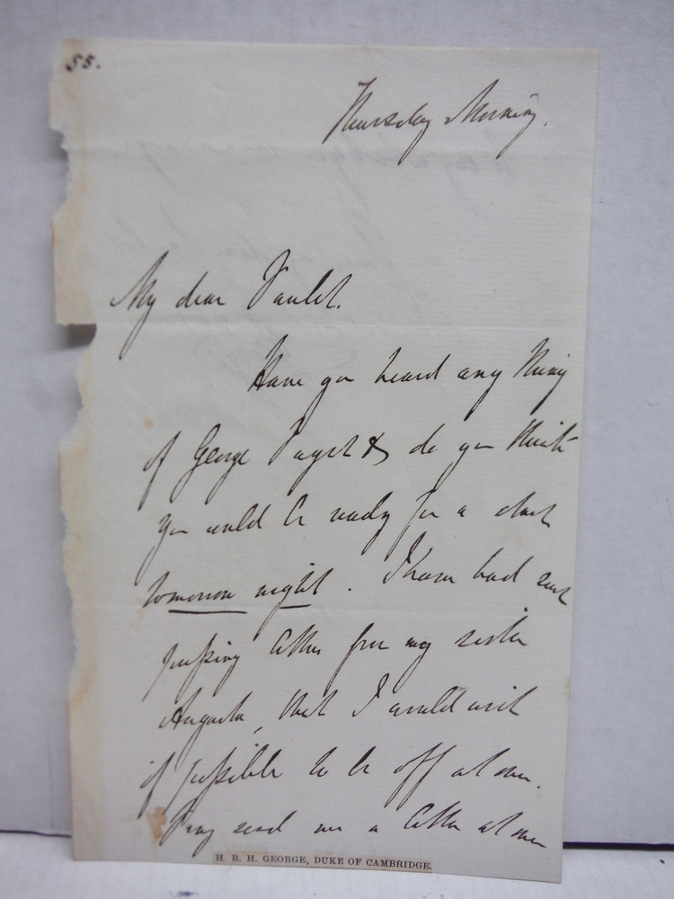 1850: GEORGE WILLIAM FREDERICK CHARLES, 2ND DUKE OF CAMBRIDGE - TWO PAGE  HANDWR