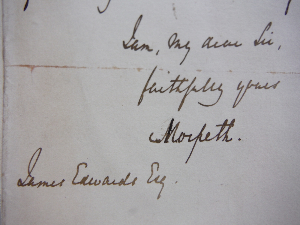 Image 2 of 1847: SIR GEORGE HOWARD, VISCOUNT MORPETH - SIGNED HANDWRITTEN LETTER