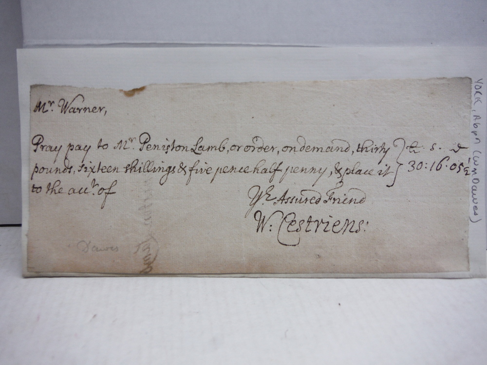 Image 2 of 1710: SIR WILLIAM DAWES TWO SIGNED LETTERS