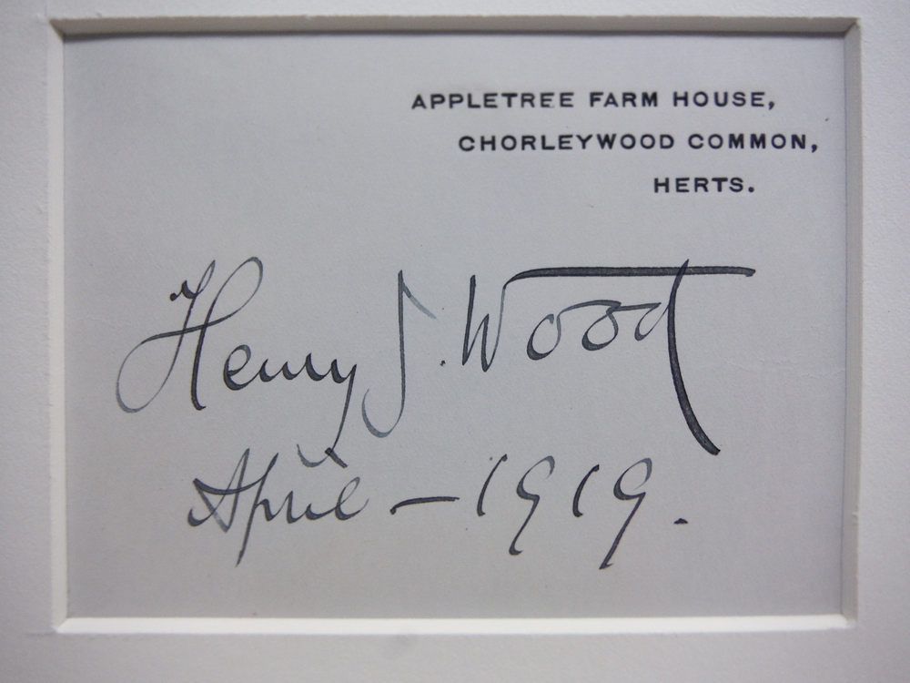 Image 1 of 1919: SIR HENRY J. WOOD AUTOGRAPH AND PICTURE