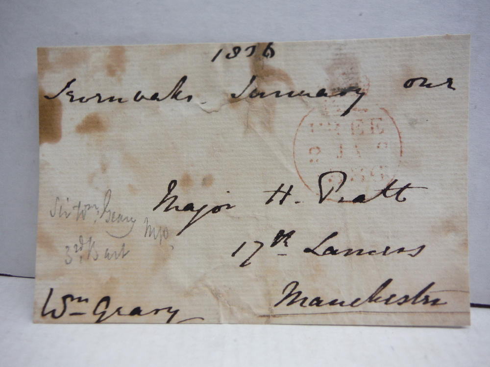 Image 1 of 1836: SIR WILLIAM GEARY SIGNED LETTER AND ENVELOPE PANEL