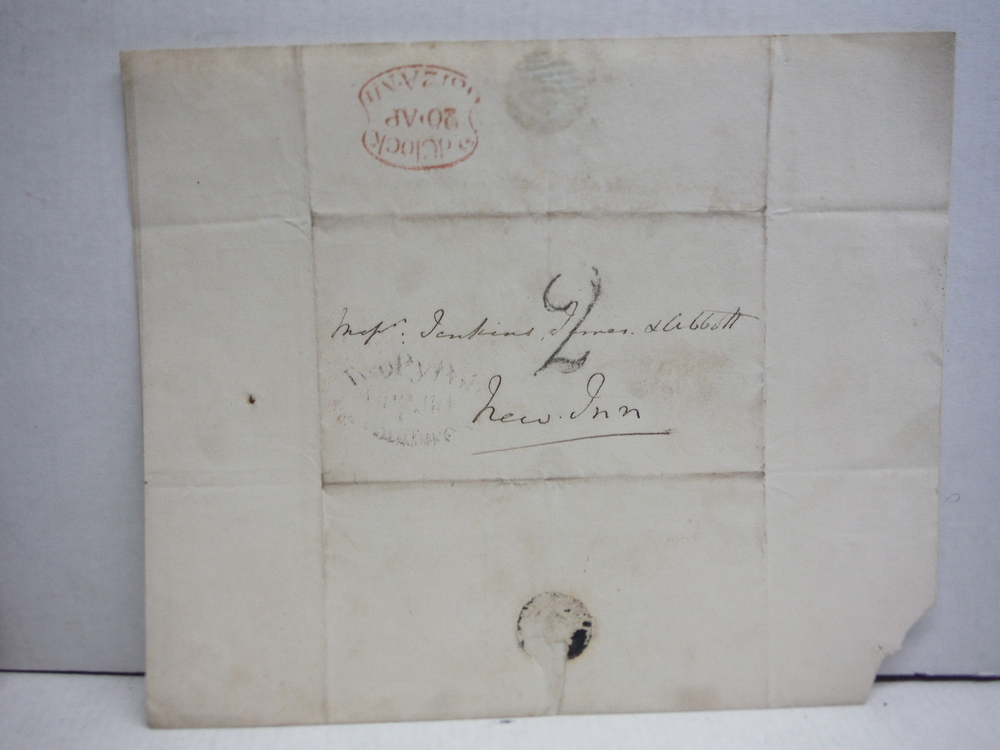 Image 4 of 1836: SIR WILLIAM GEARY SIGNED LETTER AND ENVELOPE PANEL