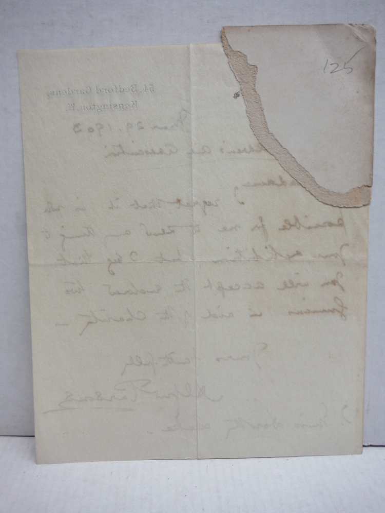 Image 1 of ALFRED PARSONS  HANDWRITTEN SIGNED LETTER