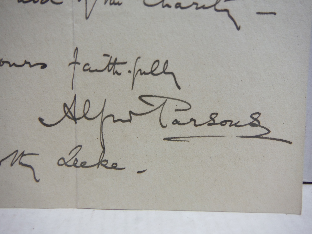 Image 2 of ALFRED PARSONS  HANDWRITTEN SIGNED LETTER