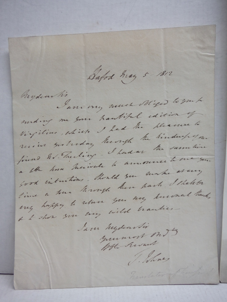 Image 1 of 1812: THOMAS JOHNES TWO HANDWRITTEN LETTERS