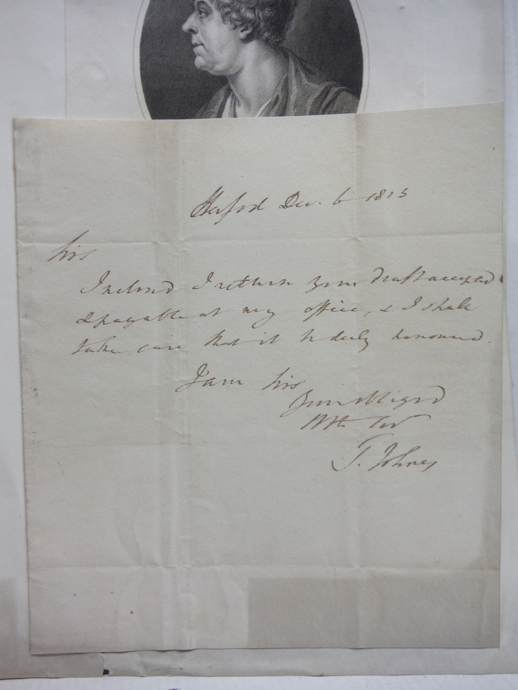 Image 2 of 1812: THOMAS JOHNES TWO HANDWRITTEN LETTERS