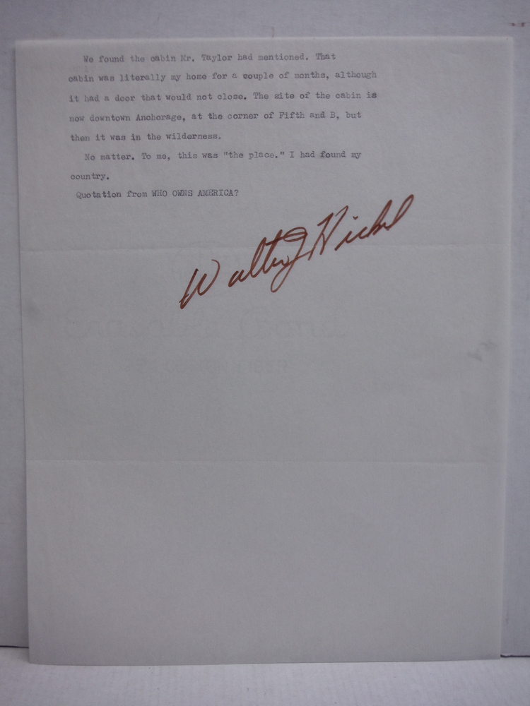 Image 0 of WALTER J. HICKEL SIGNED DOCUMENT