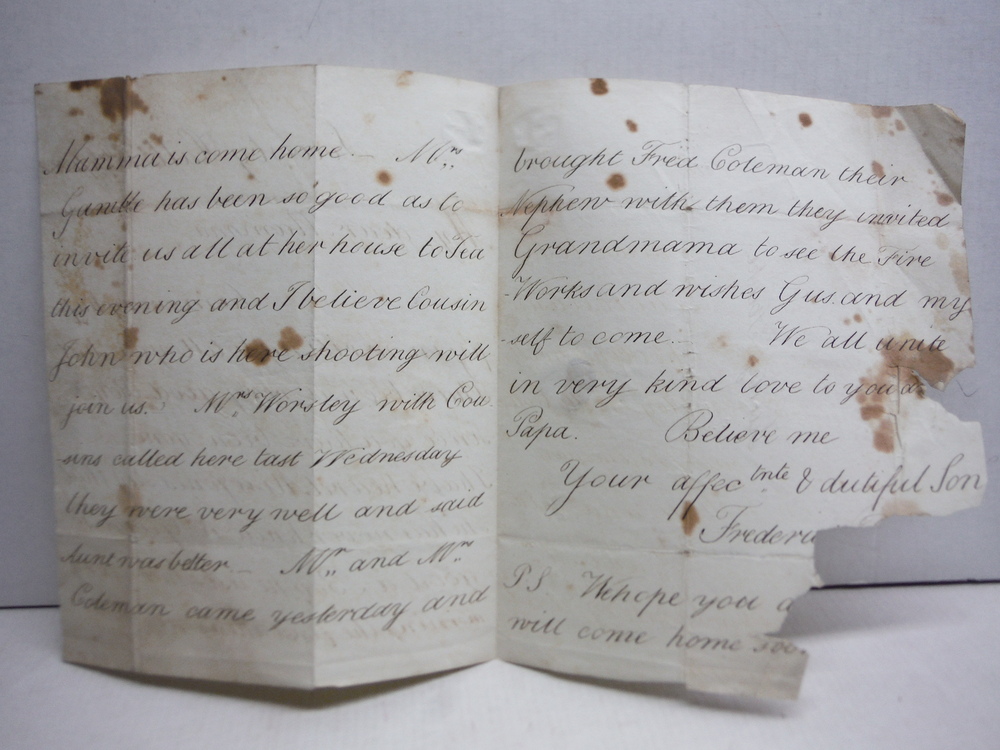 Image 2 of 1828: LADY FOWKE - LETTER FROM SON