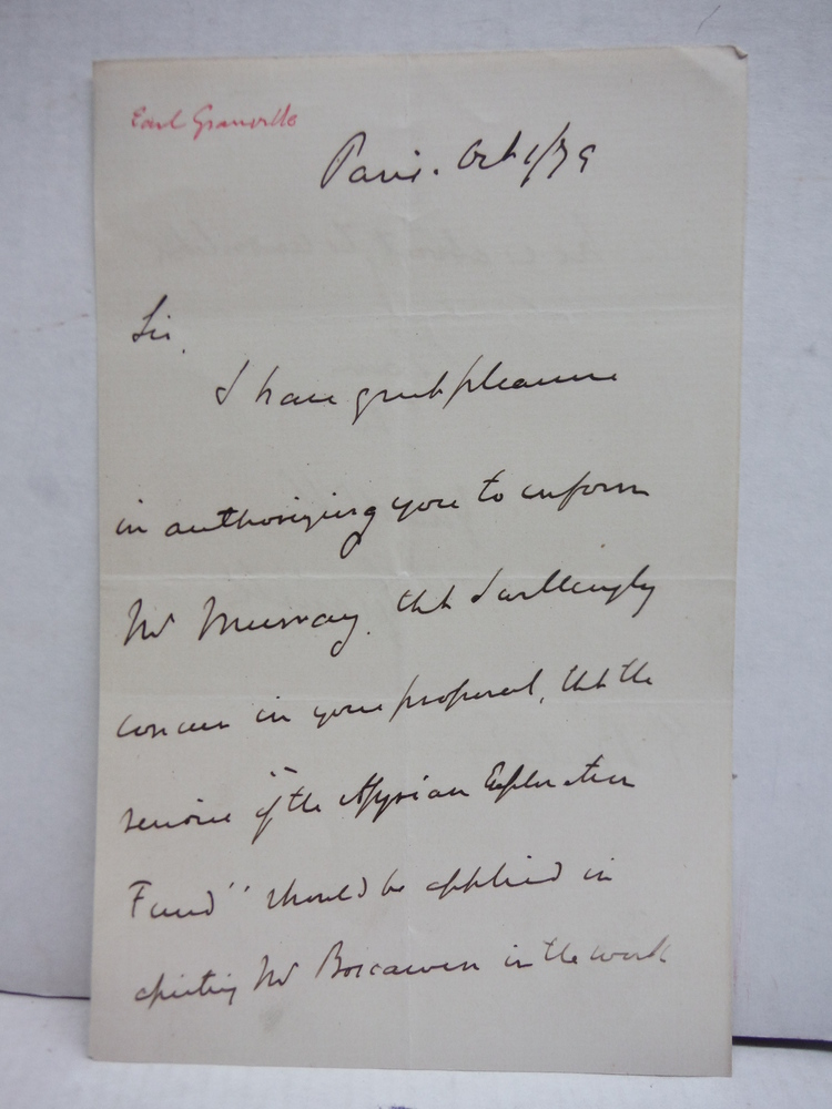 Image 0 of 1879: SECOND EARL OF GRANVILLE GEORG LEVENSON-GOWER HANDWRITTEN LETTER