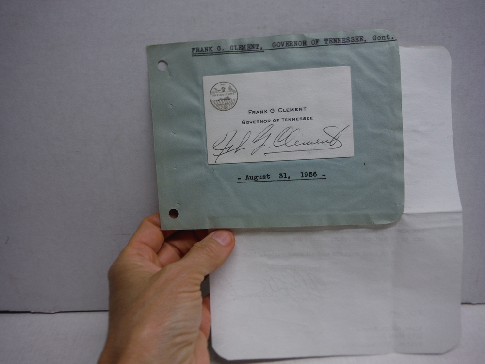 Image 2 of 1956: FRANK G. CLEMENT, GOVERNOR TENNESSEE, AUTOGRAPHED LETTER AND BUSINESS CARD
