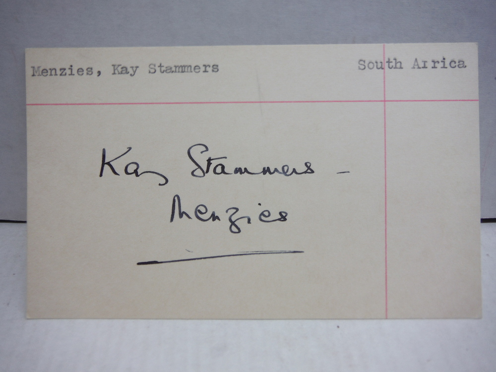 Image 0 of KAY STAMMERS MENZIES - TENNIS STAR AUTOGRAPH
