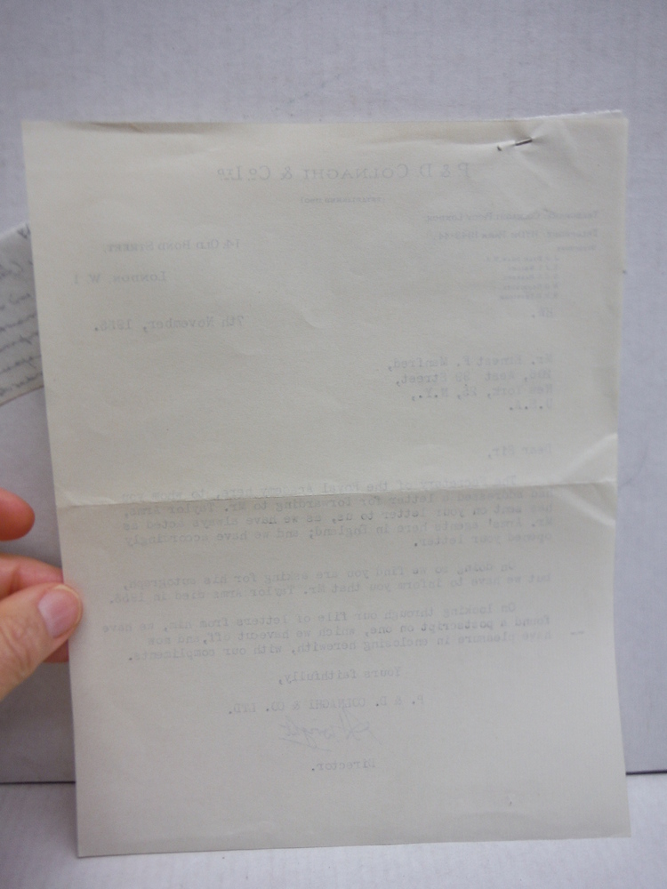 Image 2 of 1948:JOHN TAYLOR ARMS AUTOGRAPHED LETTTER FRAGMENT