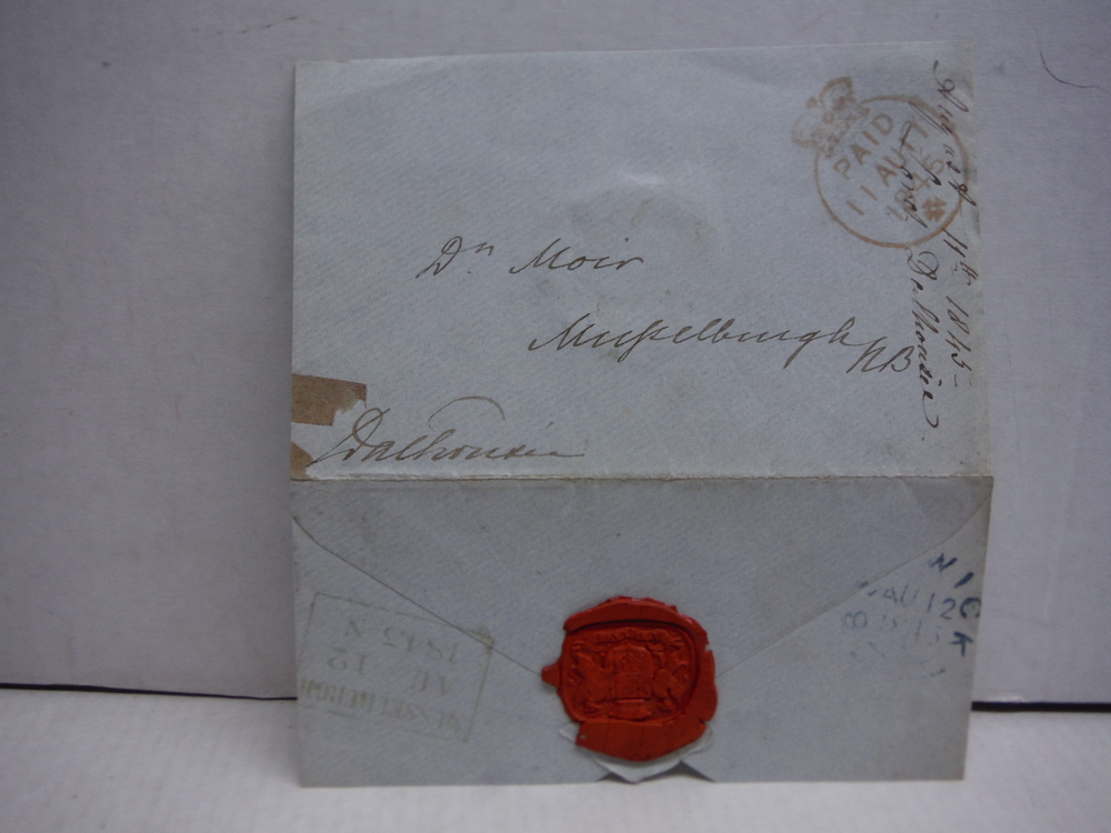 Image 0 of 1845: J.A. BROUN-RANSAY, MARQUIS OF DALHOUSIE POSTAL LETTER
