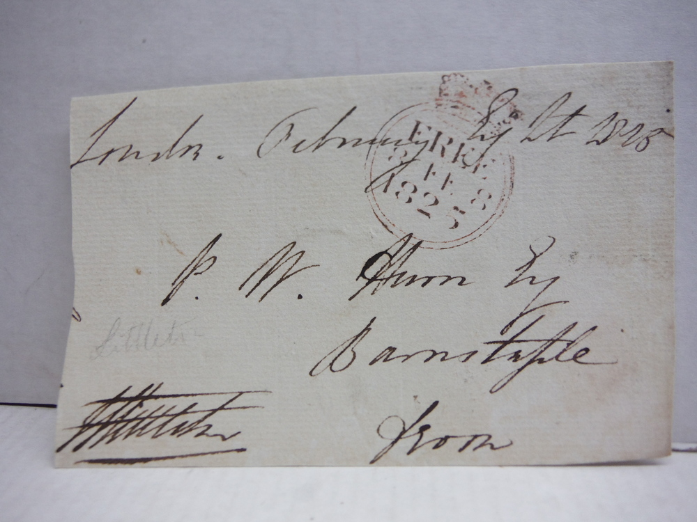 1825: EDWARD JOHN LITTLETON, 1st BARON OF HATHERTON SIGNED ADDRESS PANNEL