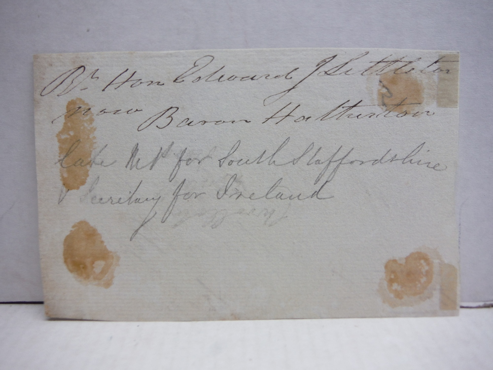 Image 1 of 1825: EDWARD JOHN LITTLETON, 1st BARON OF HATHERTON SIGNED ADDRESS PANNEL