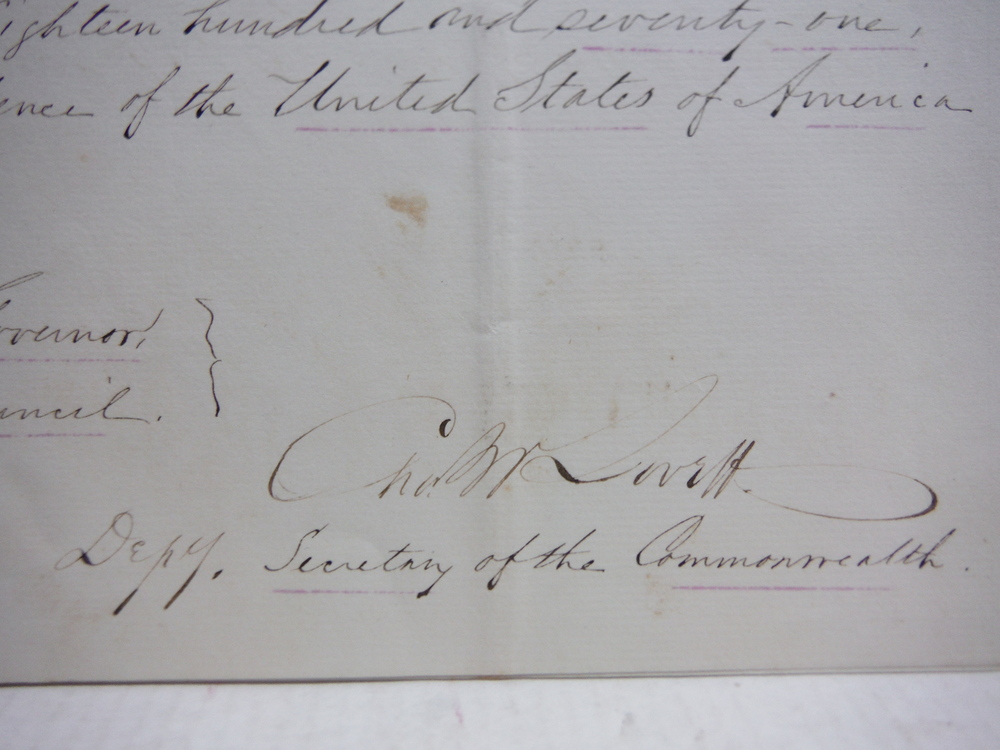 Image 1 of 1871: WILLIAM CLARFIN- SIGNED DOCUMENT