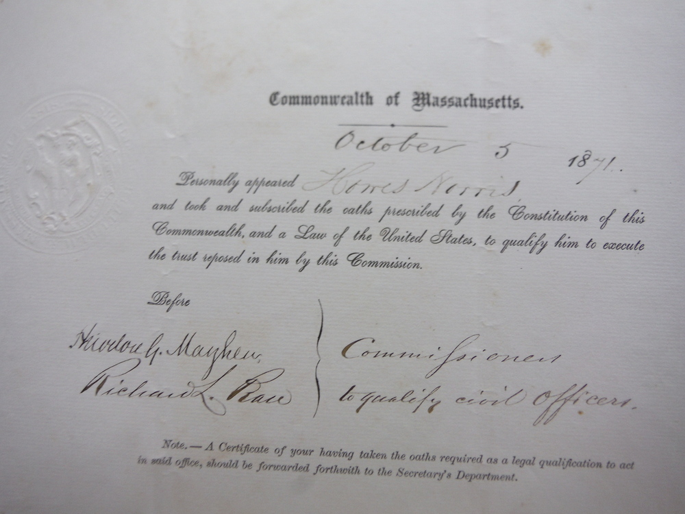 Image 3 of 1871: WILLIAM CLARFIN- SIGNED DOCUMENT