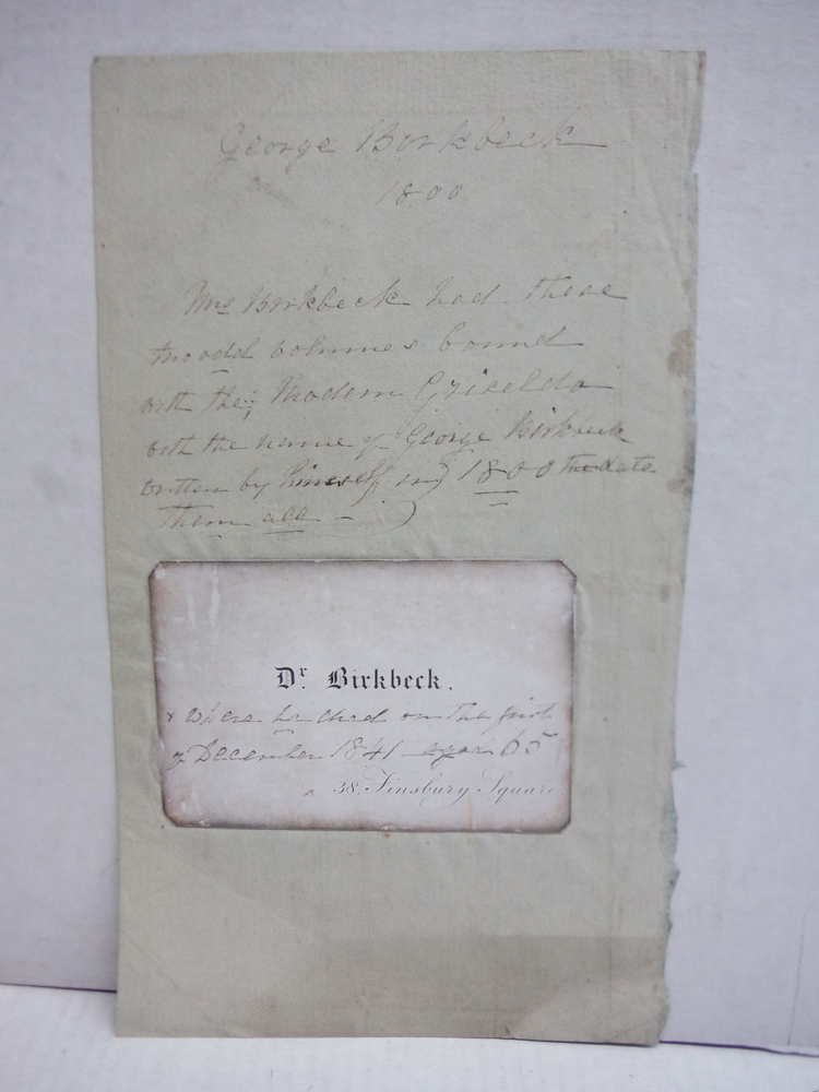1800: GEORGE BIRBECK - PHYSICIAN SIGNED LETTER