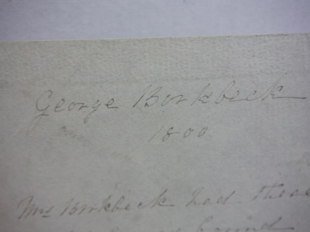 Image 2 of 1800: GEORGE BIRBECK - PHYSICIAN SIGNED LETTER
