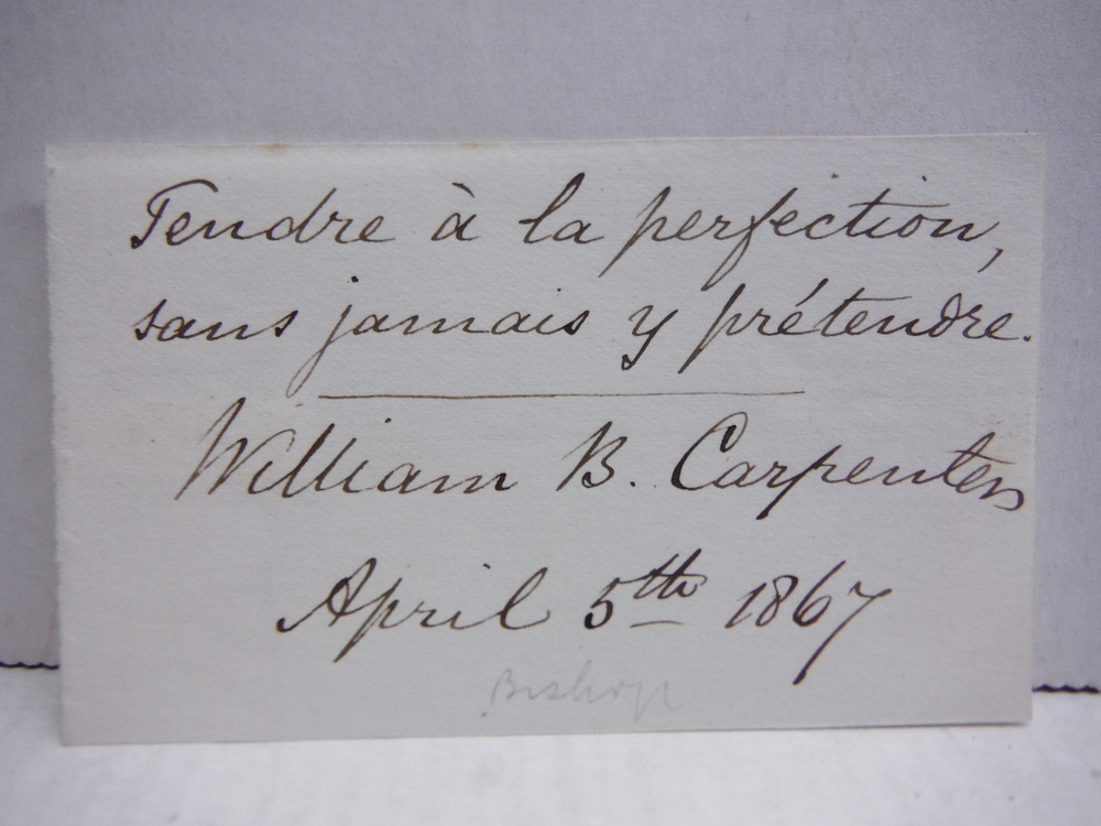 1867: WILLIAM BENJAMIN CARPENTER PHYSICIAN AND NATURALISTS AUTOGRAPH