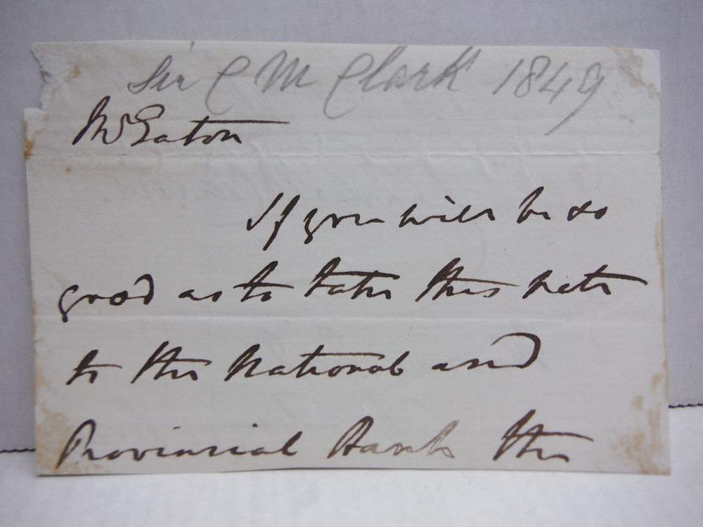 1849: SIR CHARLES MANSFIELD CLARKE - PHYSICIAN AUTOGRAPH