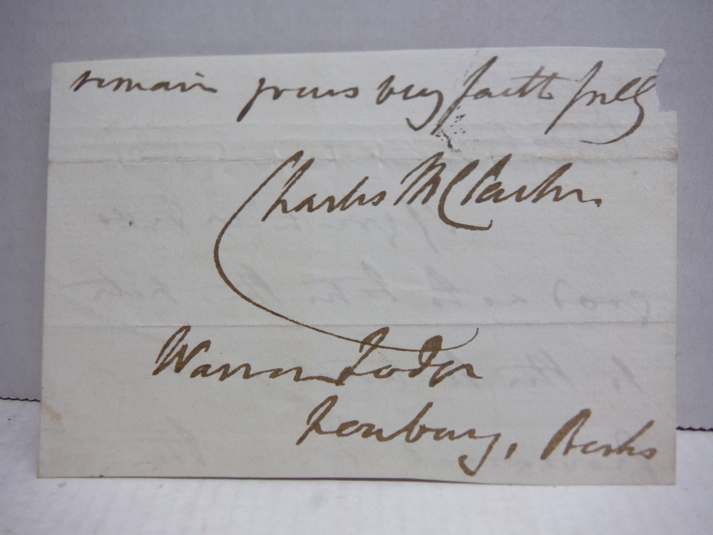 Image 1 of 1849: SIR CHARLES MANSFIELD CLARKE - PHYSICIAN AUTOGRAPH