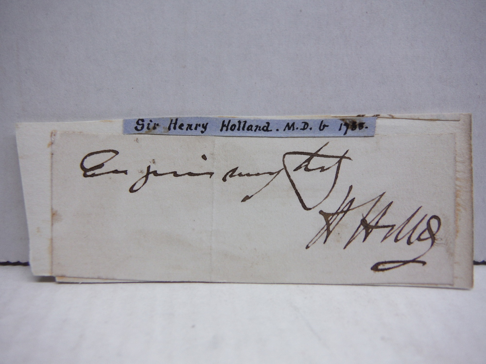 Image 0 of SIR HENRY HOLLAND AUTOGRAPH