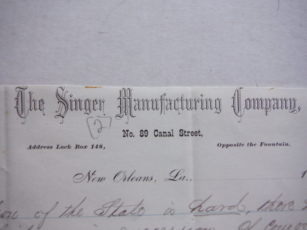 Image 3 of 1870: SINGER MANUFACTURING CO. SIGNED LETTER