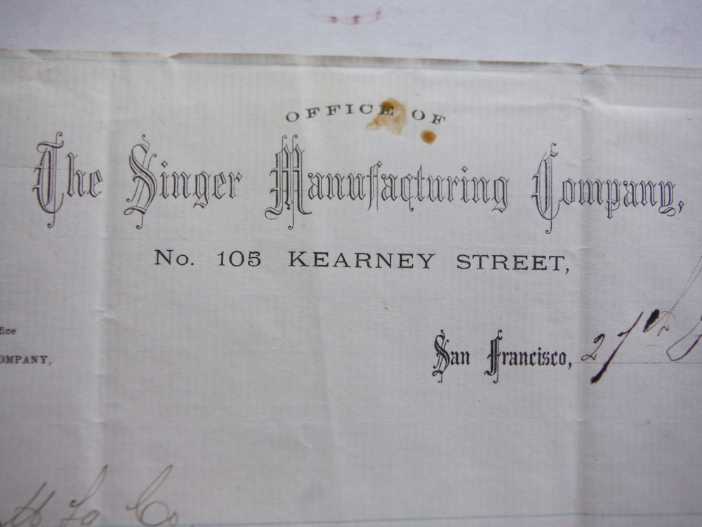 Image 1 of 1873: SINGER MANUFACTURING CO. SIGNED LETTER