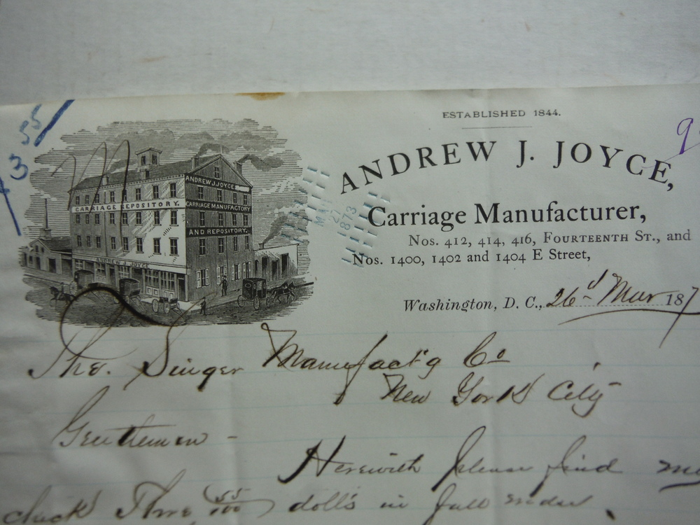 Image 2 of 1872:: ANDREW J. JOYCE & CO. HANDWRITTEN LETTER (3)
