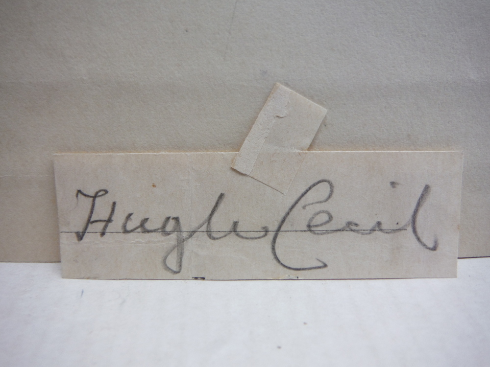 Image 3 of 1920: HUGH CECIL, BRON UICKSWOOD SIGNED LETTER AND AUTOGRAPH