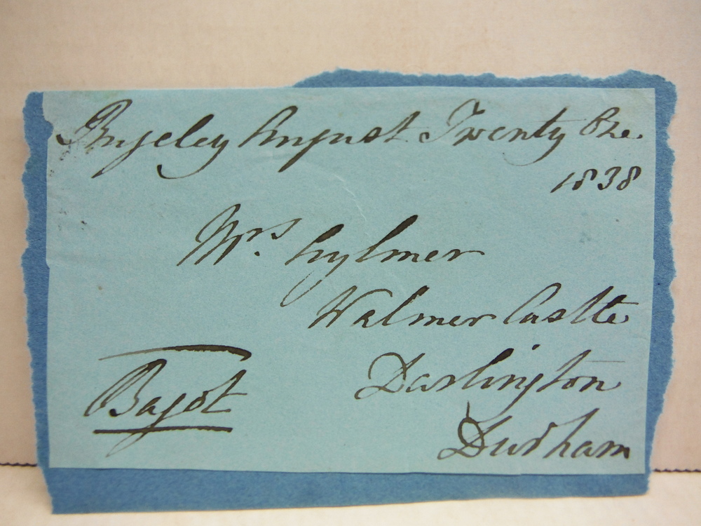 Image 0 of 1838: WILLIAM, 2ND BARON BAGOT HANDWRITTEN POSTAL PANEL